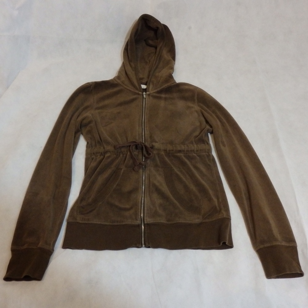 Blue Chic Brown Long Suede Zip Up Jacket